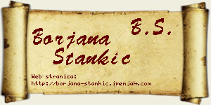 Borjana Stankić vizit kartica